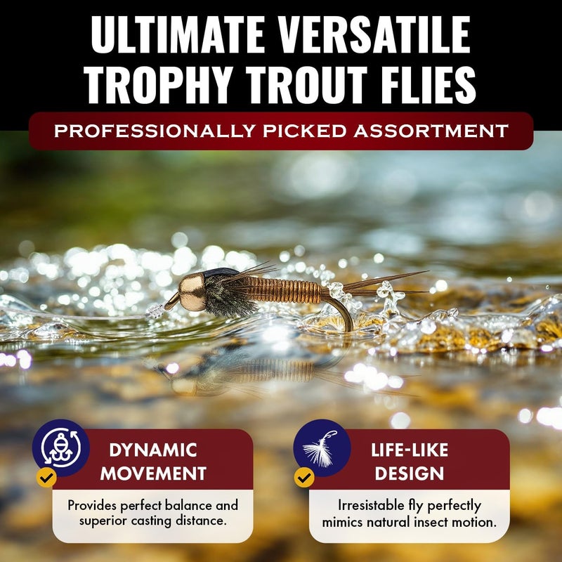 RoxStar Lures RoxStar Fishing Fly Shop | Trophy Trout Fly Assortment | Wet & Dry Trout Flies | Gift Box Included. | Proudly Made in The USA… - Image 4